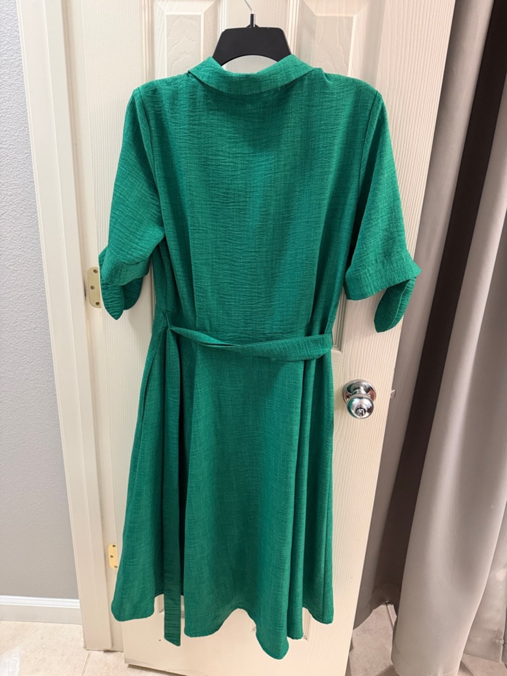 Harper Rose Green Midi Shirt Dress with Tie Waist - Picture 2 of 2